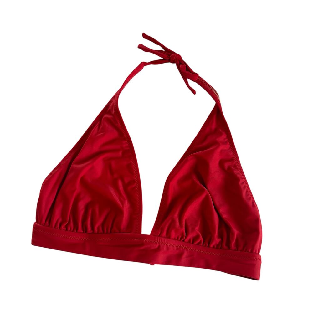J.Crew Womens Red Y2K Halter Tie-Back Bikini Top Swimwear Size Medium